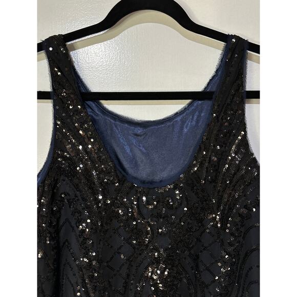 Le Superbe Supremes Cami Tank Size Small NWT Black Deco Sequins Lace Dressy - Picture 9 of 11